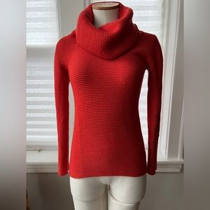 Banana Republic Red/Orange Cowl/turtle-neck Knit Sweater - size XS